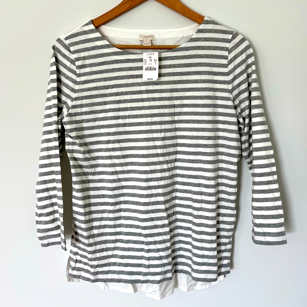 NWT Gray Stripped Long Sleeve J. Crew Shirt